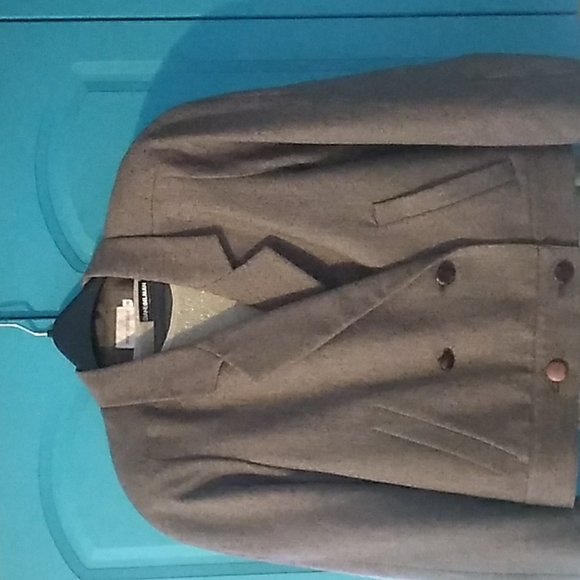 ⚜️ Vintage Cropped Blazer Taupe Fleck EUC Mort Schraeder SHOULDER PADS - Picture 5 of 16